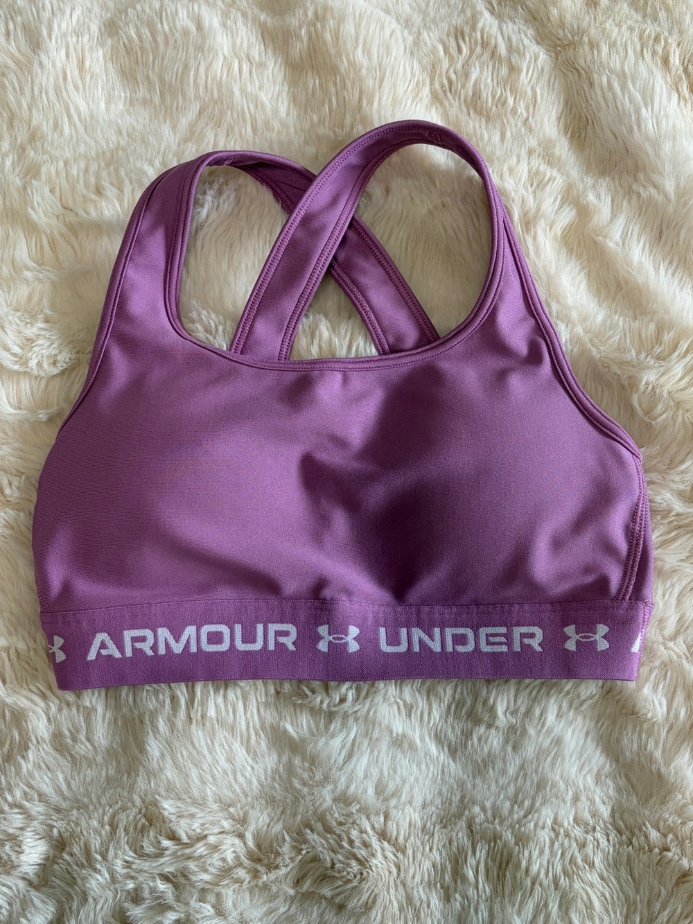 LIKE NEW Small Under Armour Women's Purple Open Crossback Sports Bra